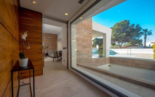 Newly built villa with modern design and materials and luxury finishes.