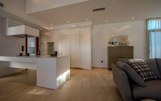 Newly built villa with modern design and materials and luxury finishes.