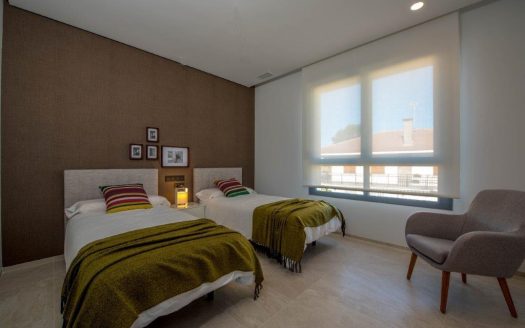 Newly built villa with modern design and materials and luxury finishes.