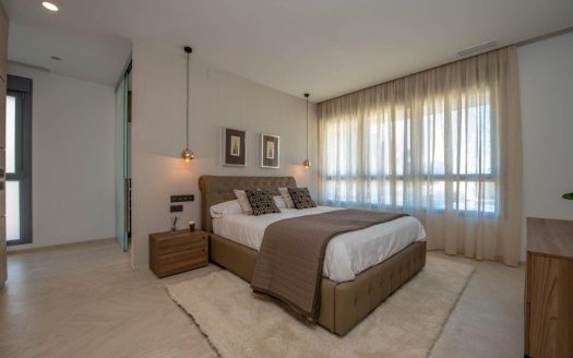 Newly built villa with modern design and materials and luxury finishes.