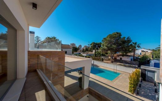 Newly built villa with modern design and materials and luxury finishes.