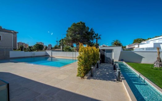 Newly built villa with modern design and materials and luxury finishes.