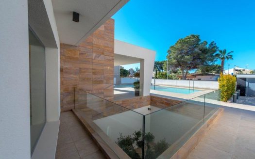 Newly built villa with modern design and materials and luxury finishes.
