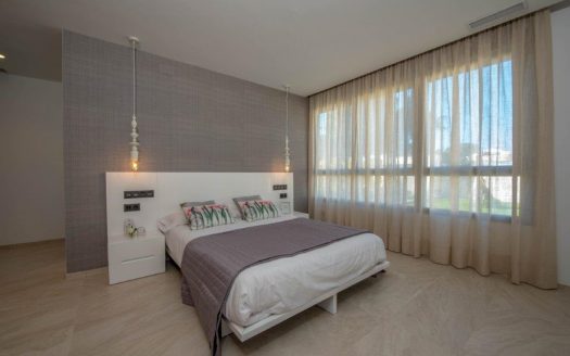 Newly built villa with modern design and materials and luxury finishes.